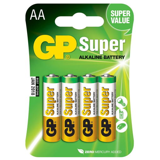 Bild von Baterie GP Super Alkaline AA 1.5V, blistr 4ks