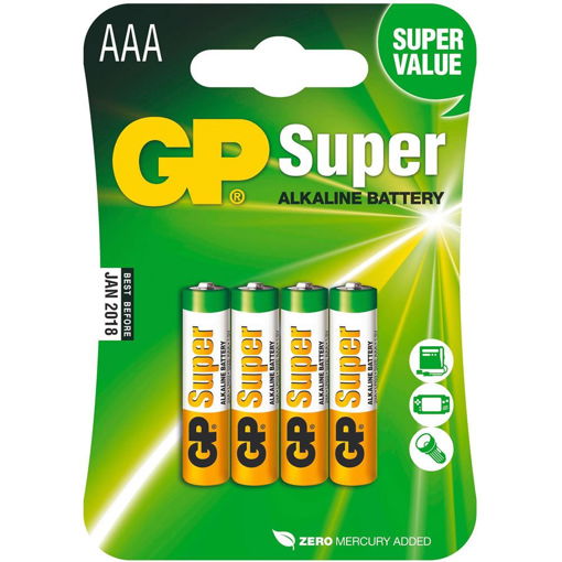 Image sur Baterie GP Super Alkaline AAA 1.5V, blistr 4ks