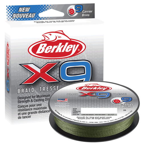 Image sur Berkley X9 Braid Low Vis Green 150m, 0.10mm 9.0kg