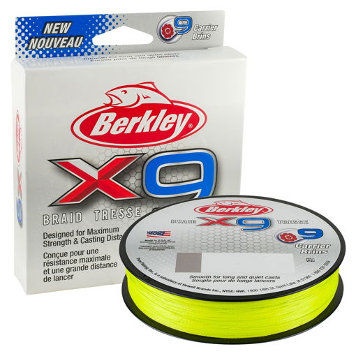 Bild von Berkley X9 Braid Fluo Green 150m, 0.08mm 7.6kg