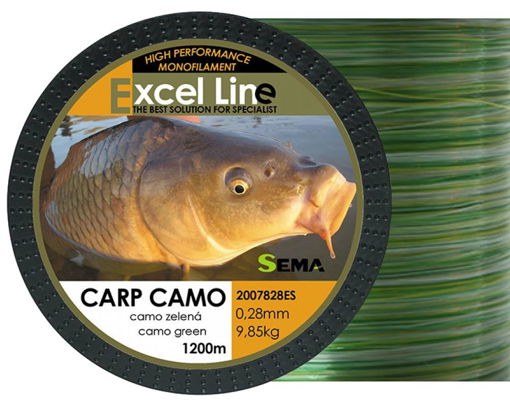 Bild von Sema Excel Line Carp Camo zelený 1200m, 0.20mm