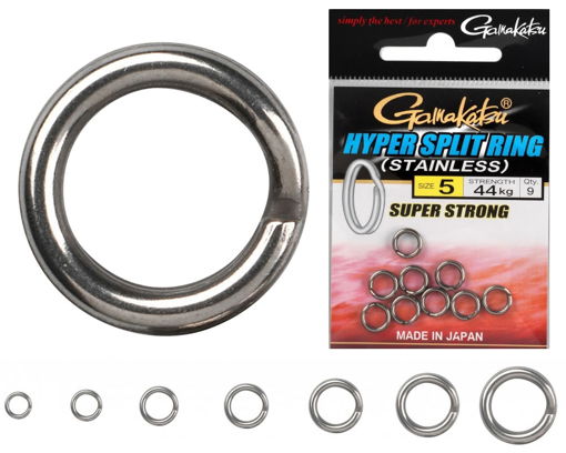 Bild von Gamakatsu Hyper Split Ring, vel.4 22kg (10ks)