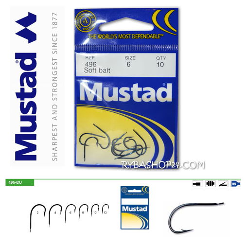 Bild von Mustad Classic 496-BU Soft bait, vel.4