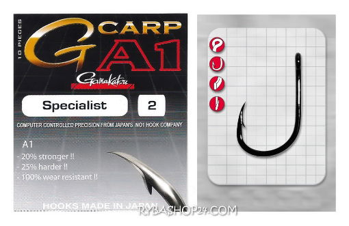 Picture of Gamakatsu A1 G-Carp Specialist Hook, vel.1/0