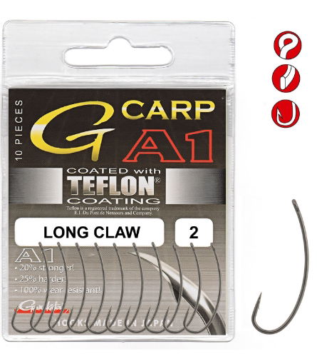 Gamakatsu G-Carp A1 PTFE Long Claw Hook #2