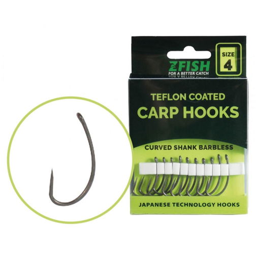 Zfish Teflonové háčky Curved Shank BL #4