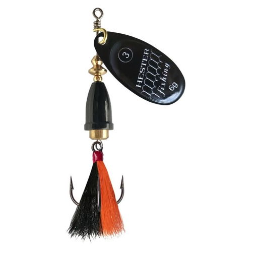 Image sur Hester Bell Fly Black Scales w/blk-org #2 4g