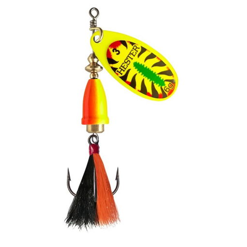 Image sur Hester Bell Fly Yellow Fire Tiger w/blk-org #3 6g