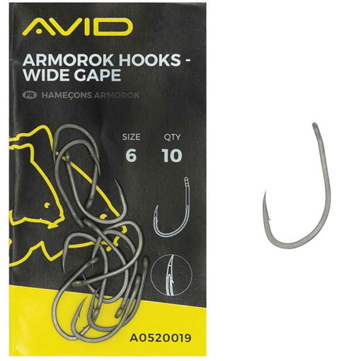 Avid Carp Armorok Wide Gape Hooks Barbed