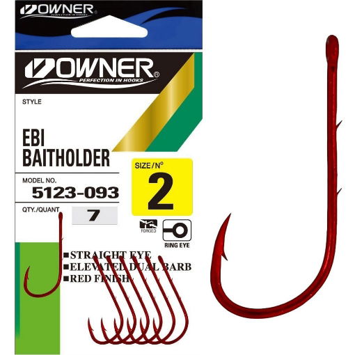 Bild von Owner 5123 Ebi Baitholder Hook Red #3/0 4Stk.