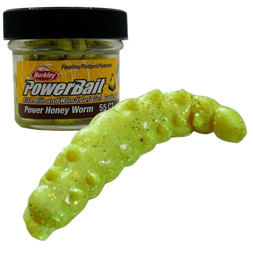 Berkley PowerBait Power Honey Worm Garlic Yellow 25mm 55pcs